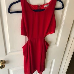 Red dress with cut outs